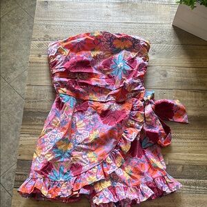 Floral Strapless Mini Romper